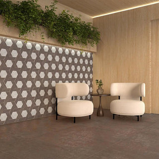 Lineage Blend Hexagon Hex Tile & Stone by American Olean