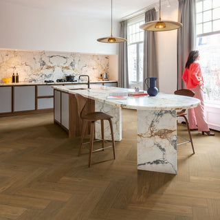 Lush brown oak extra matt Engineered Hardwood by Quickstep