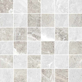 Mosaic Flint Ice 2x2 (White + Silver) (12x12 Sheet) Tile & Stone by Happy Floors