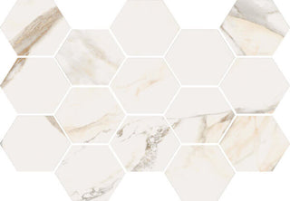 Mosaic Gold Polished Hexagon 9x13 by Happy Floors