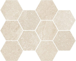 Mosaic Ivory Natural Hexagon 8x10 by Happy Floors