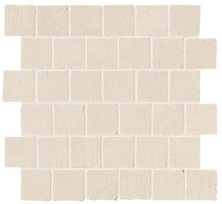 Mosaic Kaolin Tumbled 2x2 (12 1/4x12 1/4 Sheet) by Happy Floors