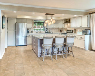 3DP in Travertine Fawn Vinyl by DH Floors