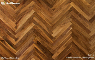 American Walnut Herringbone Engineered Hardwood by UA Floors