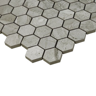 ASHEN SILK HEXAGON MOSAIC MATTE Tile & Stone by Anthology Tile