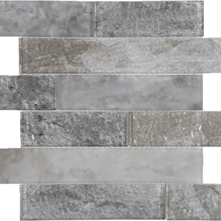 Baikal in Hazel/Natural Multi Linear 2X6 Glossy & Matte Mosaic Tile & Stone by Paradiso