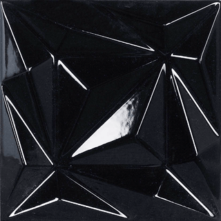 Black Deco Glossy 6x6 by Happy Floors