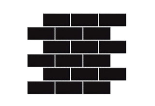 Black Glossy Elongated Flat 2x4 (11.5x11x5 Sheet) by Happy Floors