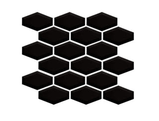Black Glossy Elongated Hexagon 11x10.5 by Happy Floors