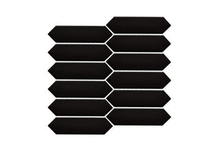 Black Glossy Picket (11.5 X11.5 Sheet) by Happy Floors