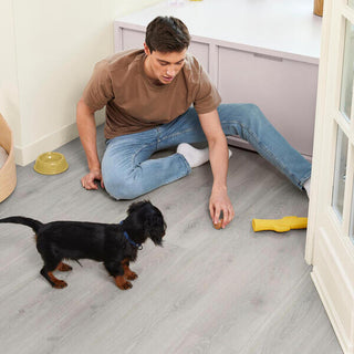 Bloom Silver Grey Water Resistant Laminate by BerryAlloc