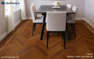 Brazilian Cherry Herringbone Engineered Hardwood by UA Floors