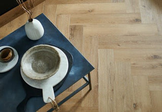 Brecon Blanche Oak Herringbone Vinyl by Wood Pecker Flooring