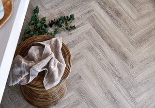Brecon Seashell Oak Herringbone Vinyl by Wood Pecker Flooring