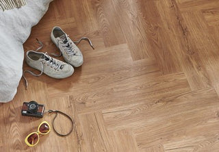 Brecon Vintage Oak Herringbone Vinyl by Wood Pecker Flooring