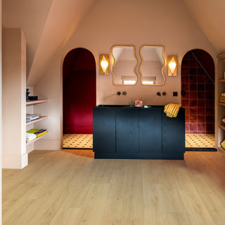 Brushed oak natural Waterproof Laminate by Quickstep