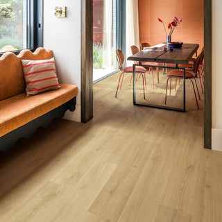 Brushed oak warm natural Waterproof Laminate by Quickstep