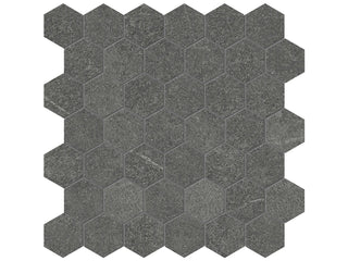 Carbon 2" Hexagon Tile & Stone by Anatolia Tile