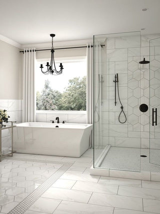 CARRARA ESSENCE HEXAGON MOSAIC MATTE Tile & Stone by Anthology Tile