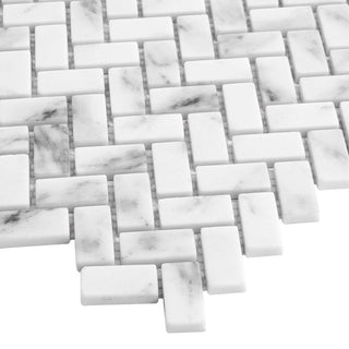CARRARA HERRINGBONE Tile & Stone by Anthology Tile