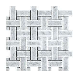Carrara + Thassos Basketweave by Happy Floors