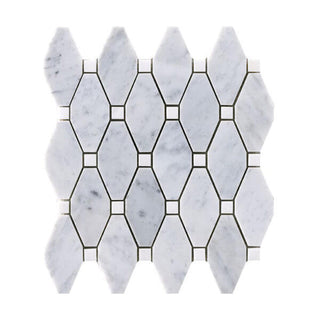 Carrara + Thassos Elongated Hexagon by Happy Floors