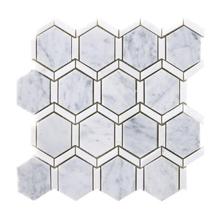 Carrara + Thassos Hexagon by Happy Floors