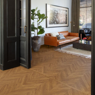 Chevron oak brown Waterproof Laminate by Quickstep