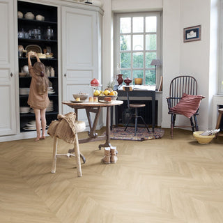 Chevron oak medium Waterproof Laminate by Quickstep