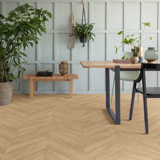 Chevron oak medium Waterproof Laminate by Quickstep