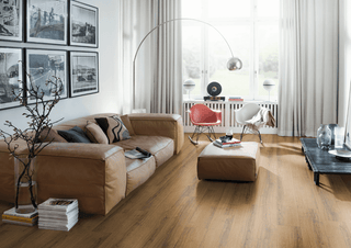 Cognac Brown Sherman Oak Water Resistant Laminate by Egger