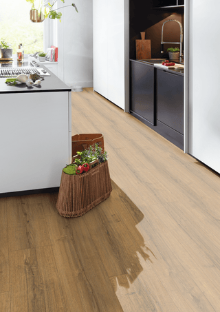 Cognac Brown Sherman Oak Water Resistant Laminate by Egger