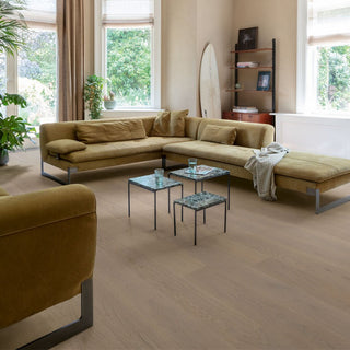 Cotton grey oak extra matt Engineered Hardwood by Quickstep