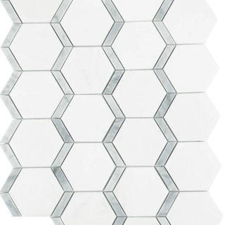 Crestone Peak in Thassos & Bianco Carrara Tile & Stone by Paradiso