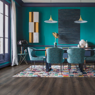 Desert oak brushed dark brown Waterproof Laminate by Quickstep