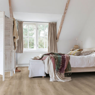 Desert oak brushed grey Waterproof Laminate by Quickstep