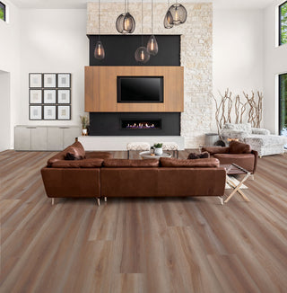 Floral Tan Waterproof Laminate by HF Design LLC