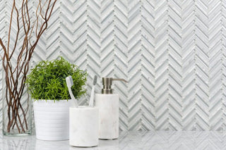 FROST HERRINGBONE Tile & Stone by Anthology Tile
