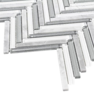 FROST HERRINGBONE Tile & Stone by Anthology Tile