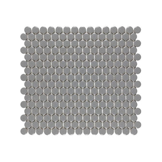 GREY GLOSSY 3/4 INCH PENNY ROUND PORC MOS Tile & Stone by Anthology Tile