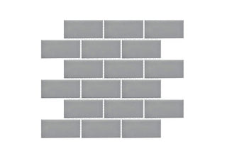 Grey Glossy Elongated Flat 2x4 (11.5x11x5 Sheet) by Happy Floors