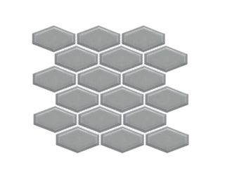 Grey Glossy Elongated Hexagon 11x10.5 by Happy Floors