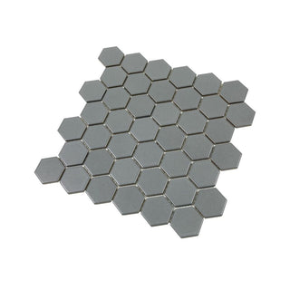 GREY MATTE 2 INCH HEX PORC MOS Tile & Stone by Anthology Tile