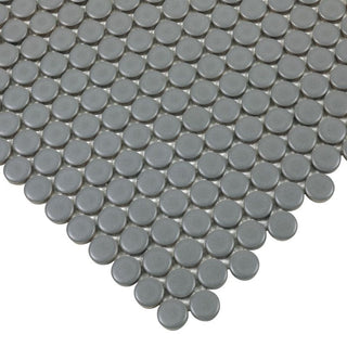 GREY MATTE 3/4 INCH PENNY ROUND PORC MOS Tile & Stone by Anthology Tile