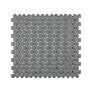 GREY MATTE 3/4 INCH PENNY ROUND PORC MOS Tile & Stone by Anthology Tile