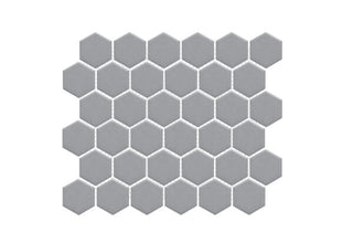 Grey Satin Matte Hexagon 12.5x11 by Happy Floors