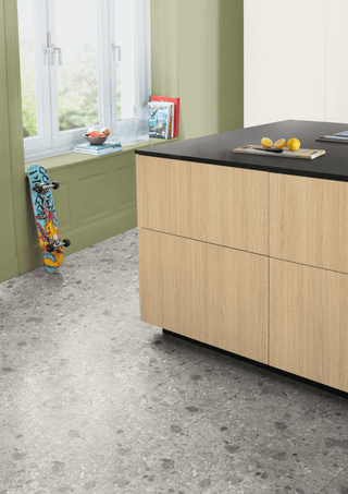 Grey Triestino Terrazzo Water Resistant Laminate by Egger