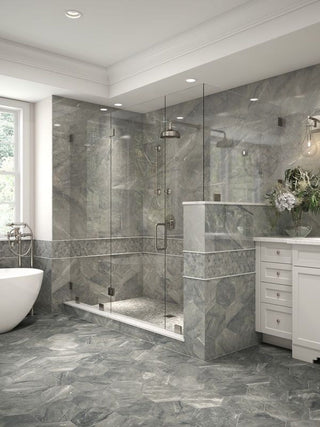 GRIS NATURALLE HEXAGON MATTE Tile & Stone by Anthology Tile