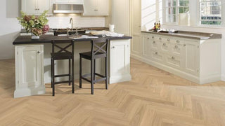 Herringbone Oak AB Dim White Engineered Hardwood by Kahrs