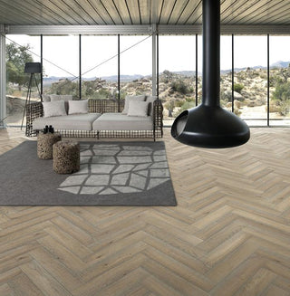 Herringbone Oak CC Vintage White Engineered Hardwood by Kahrs